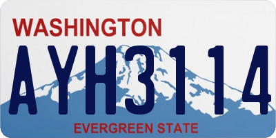 WA license plate AYH3114