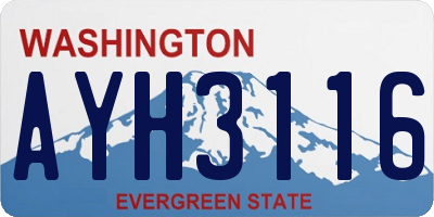 WA license plate AYH3116