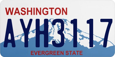 WA license plate AYH3117