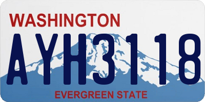 WA license plate AYH3118