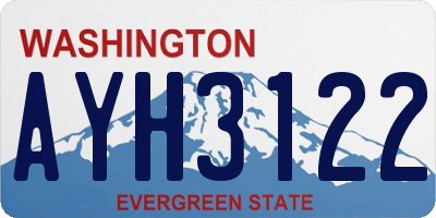 WA license plate AYH3122