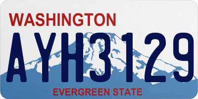 WA license plate AYH3129