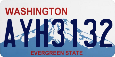 WA license plate AYH3132