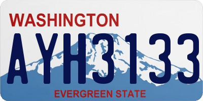 WA license plate AYH3133