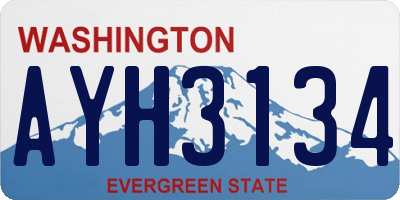 WA license plate AYH3134