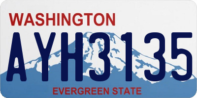 WA license plate AYH3135