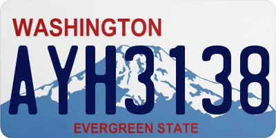 WA license plate AYH3138