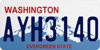 WA license plate AYH3140