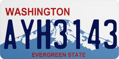 WA license plate AYH3143