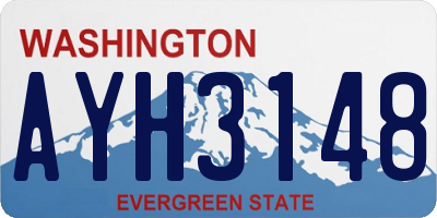WA license plate AYH3148