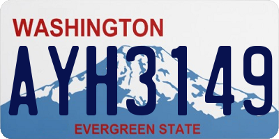 WA license plate AYH3149