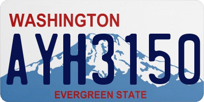 WA license plate AYH3150