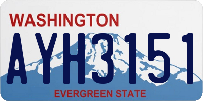 WA license plate AYH3151
