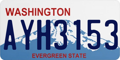 WA license plate AYH3153