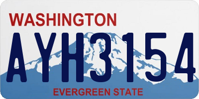 WA license plate AYH3154