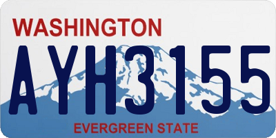 WA license plate AYH3155