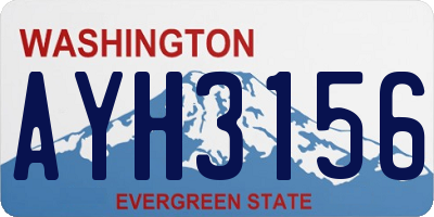 WA license plate AYH3156