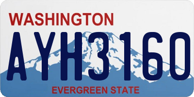 WA license plate AYH3160