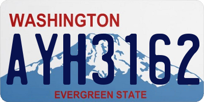 WA license plate AYH3162