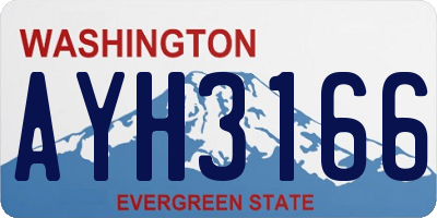 WA license plate AYH3166