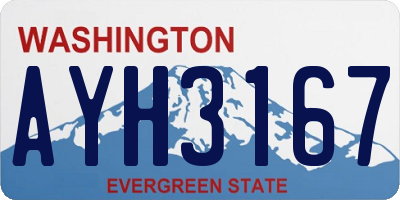 WA license plate AYH3167