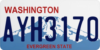 WA license plate AYH3170