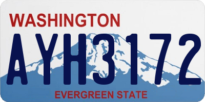 WA license plate AYH3172