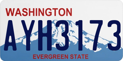 WA license plate AYH3173