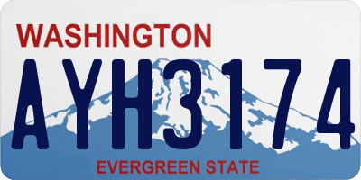 WA license plate AYH3174