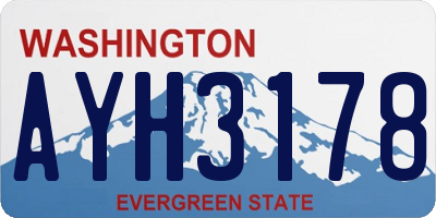WA license plate AYH3178