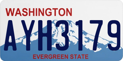 WA license plate AYH3179