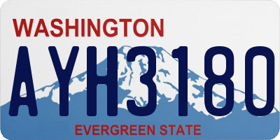 WA license plate AYH3180