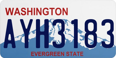 WA license plate AYH3183