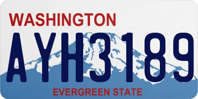 WA license plate AYH3189