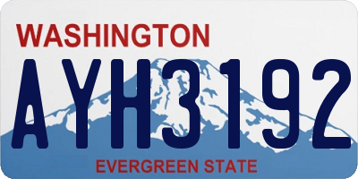 WA license plate AYH3192