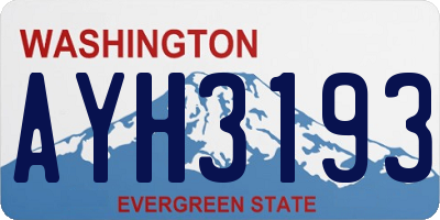 WA license plate AYH3193