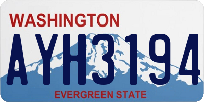 WA license plate AYH3194