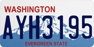 WA license plate AYH3195