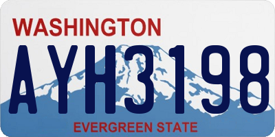 WA license plate AYH3198