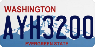 WA license plate AYH3200