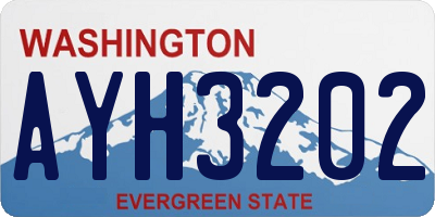 WA license plate AYH3202