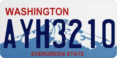 WA license plate AYH3210
