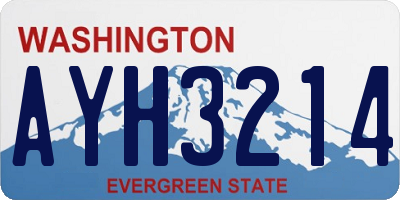 WA license plate AYH3214