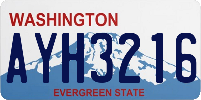 WA license plate AYH3216