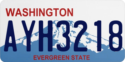 WA license plate AYH3218
