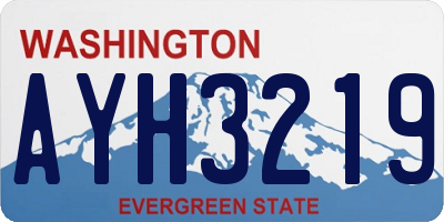 WA license plate AYH3219