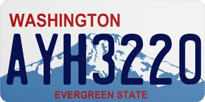 WA license plate AYH3220