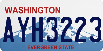 WA license plate AYH3223