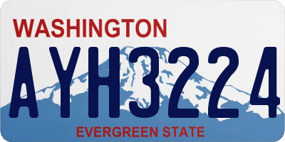 WA license plate AYH3224