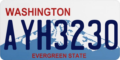 WA license plate AYH3230